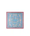 Etro Silk Scarf With Placed Print In Blue