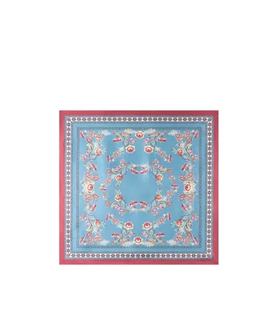 Etro Silk Scarf With Placed Print In Blue