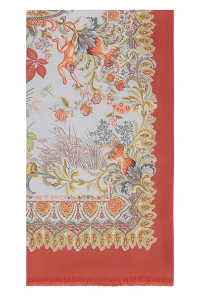 Etro Silk Scarf In Yellow