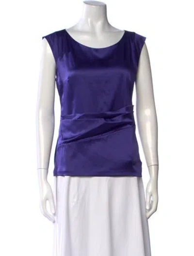 Pre-owned Etro Silk Scoop Neck Top In Blue