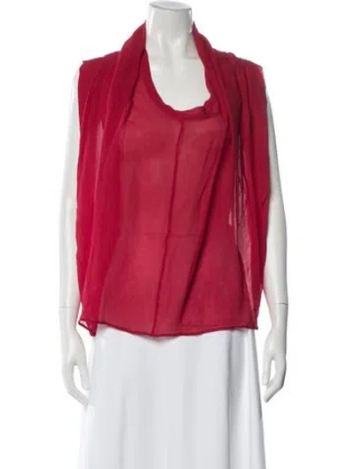 Pre-owned Etro Silk Scoop Neck Top In Pink