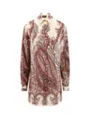 Etro Paisley Print Silk Shirt With Collared Neck