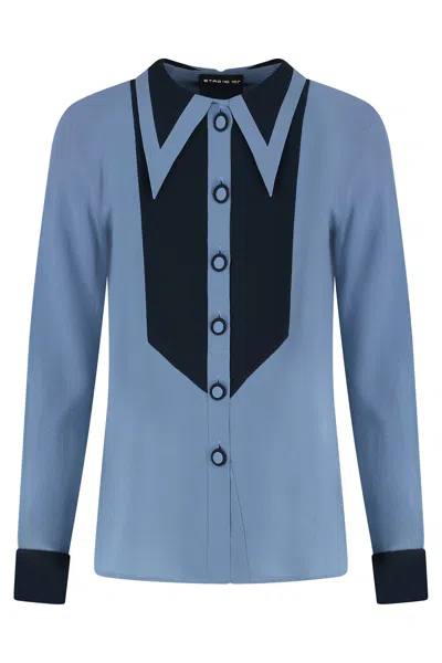 Etro Geometric Detail Tonal Shirt In Multi