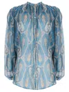 Etro Multicolor Silk Pattern Shirt In Blue
