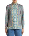 Etro Multi-coloured Silk Paisley Shirt In Green Print
