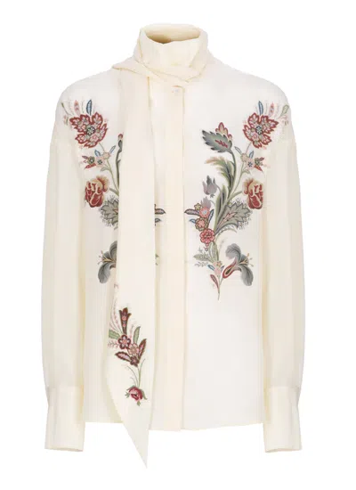 Etro Silk Shirt In Neutral
