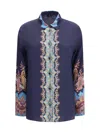 Etro Silk Shirt Paisley Print In Blue