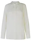 Etro Silk-blend White Shirt With Classic Collar In White