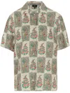 Etro Silk Shirt With Floral Print In Grey