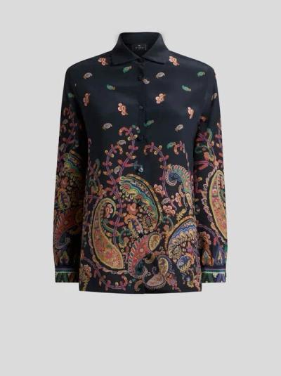 Etro Paisley-print Shirt In Blue