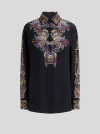 Etro Pointed Collar Silk Shirt In Multi