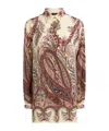 Etro Paisley Print Silk Shirt With Collared Neck In Multi