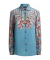 Etro Women Paisley Print Silk Shirt In Blue