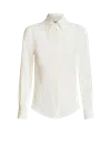 Etro Long-sleeved Silk Shirt In White
