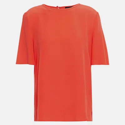 Pre-owned Etro Silk Short Sleeved Top 40 In Red