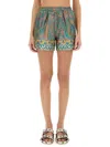 Etro Paisley Silk Shorts With Intricate Hem Detailing