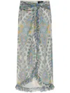 Etro Women's Long Natural Silk Skirt Est Amebas In Neutrals