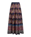 Etro Silk Skirt With Placed Print In Multi