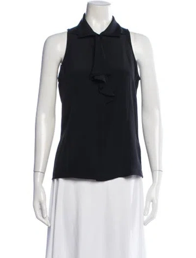Pre-owned Etro Silk Sleeveless Blouse In Blue