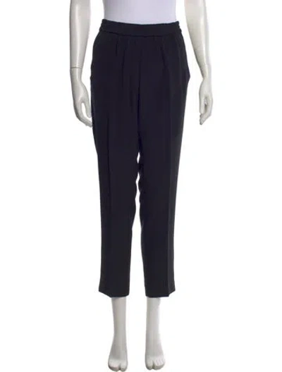 Pre-owned Etro Silk Straight Leg Pants In Black