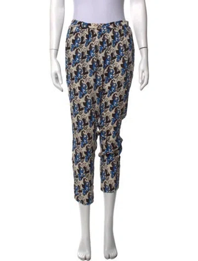 Pre-owned Etro Silk Straight Leg Pants In Multicolor