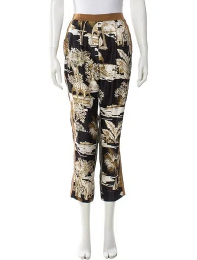 Pre-owned Etro Silk Straight Leg Pants In Neutral