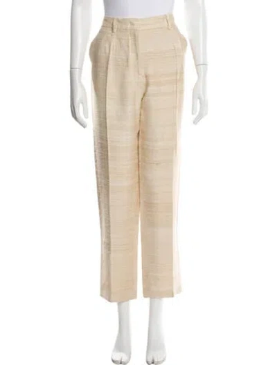 Pre-owned Etro Silk Straight Leg Pants In Neutral