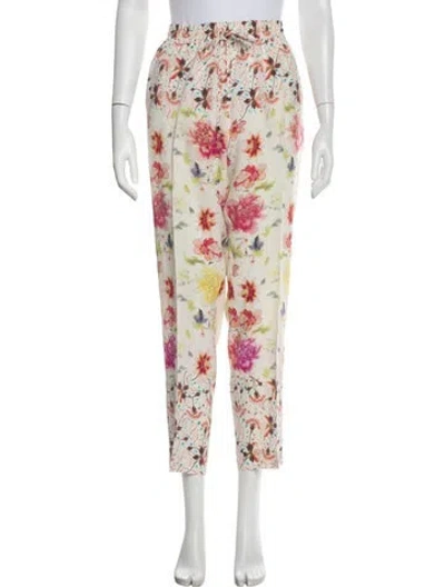 Pre-owned Etro Silk Straight Leg Pants In Neutrals
