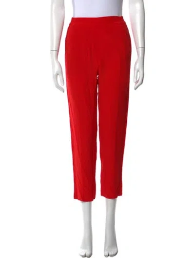 Pre-owned Etro Silk Straight Leg Pants In Orange