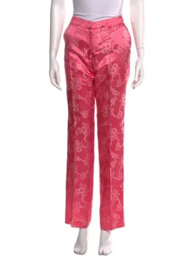 Pre-owned Etro Silk Straight Leg Pants In Pink