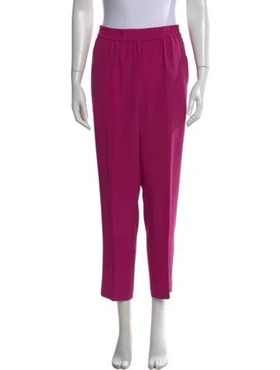 Pre-owned Etro Silk Straight Leg Pants In Purple