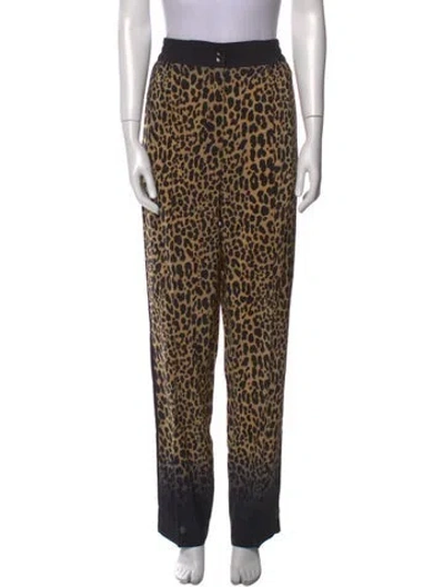 Pre-owned Etro Silk Straight Leg Pants W/ Tags In Black