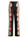 Etro Silk Straight-leg Trousers In Black