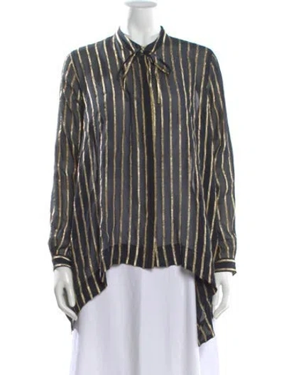 Pre-owned Etro Silk Striped Blouse