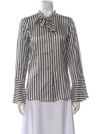 Pre-owned Etro Silk Striped Blouse In Multi