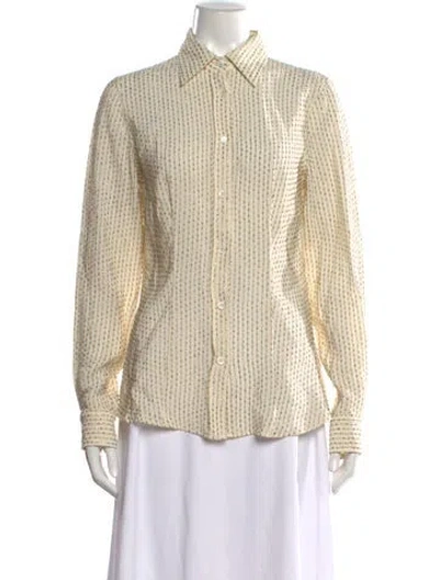 Pre-owned Etro Silk Striped Blouse In Neutrals