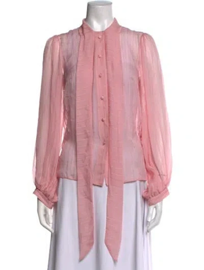 Pre-owned Etro Silk Striped Blouse In Pink
