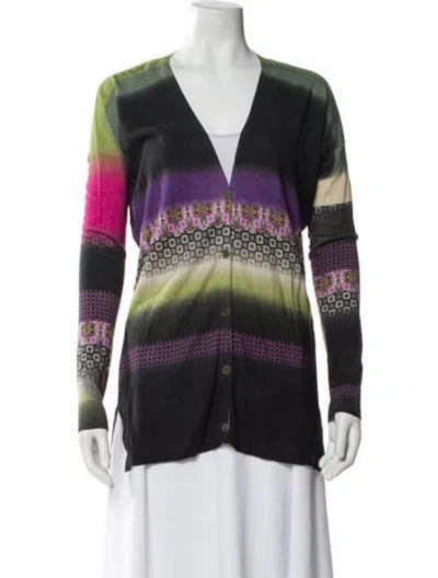 Pre-owned Etro Silk Striped Jacket In Green