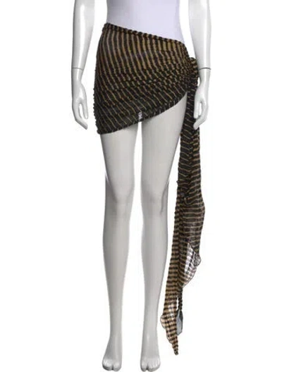Pre-owned Etro Silk Striped Scarf In Black