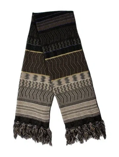 Pre-owned Etro Silk Striped Scarf In Blue/neutrals