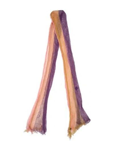 Pre-owned Etro Silk Striped Scarf In Multi