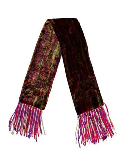 Pre-owned Etro Silk Striped Scarf In Red