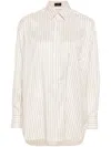 Etro Pegaso-embroidered Striped Shirt In White