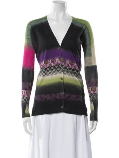 Pre-owned Etro Silk Striped Sweater In Green