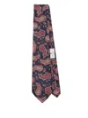 Etro , Paisley Silk Jacquard Tie, Man, Blue In Brown