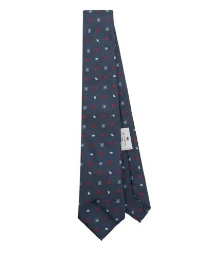Etro Patterned Tie In Blue