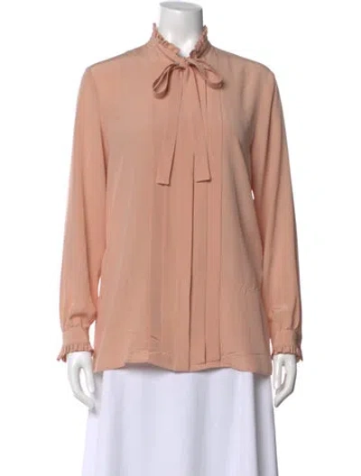 Pre-owned Etro Silk Tie Neck Blouse In Pink
