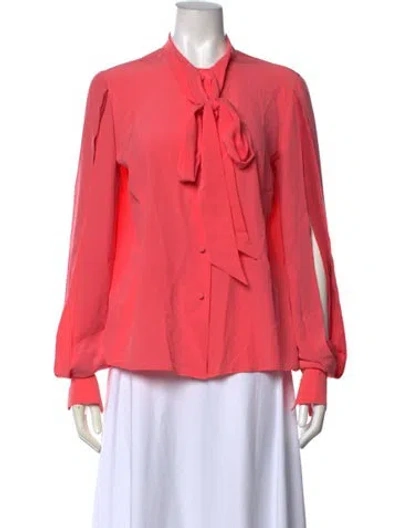 Pre-owned Etro Silk Tie Neck Blouse W/ Tags In Red