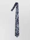 Etro Silk Tie With Embroidered Paisley Pattern In Blue
