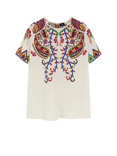 Etro Silk Top In Multi